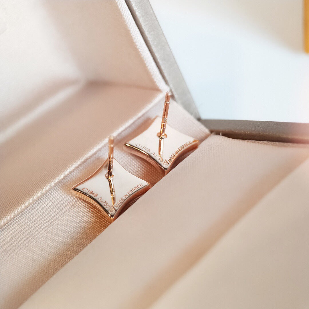 Glow Jewelry STAR MOP PINK GOLD OHRRINGE