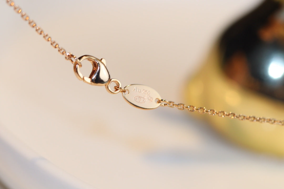 „Glow Jewelry“ JEUX MALACHIT 1 DIAMANT ROSÉGOLD-HALSKETTE