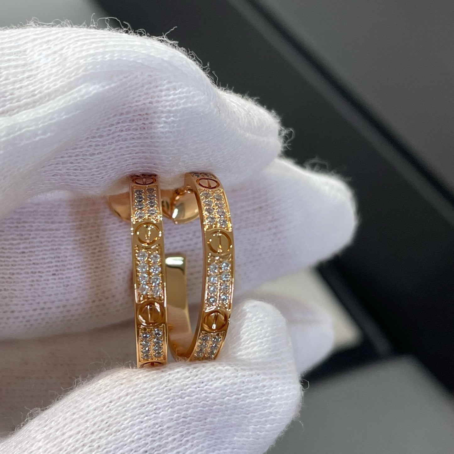 ¡®Glow Jewelry¡¯ LOVE DIAMOND PINK GOLD OHRRINGE