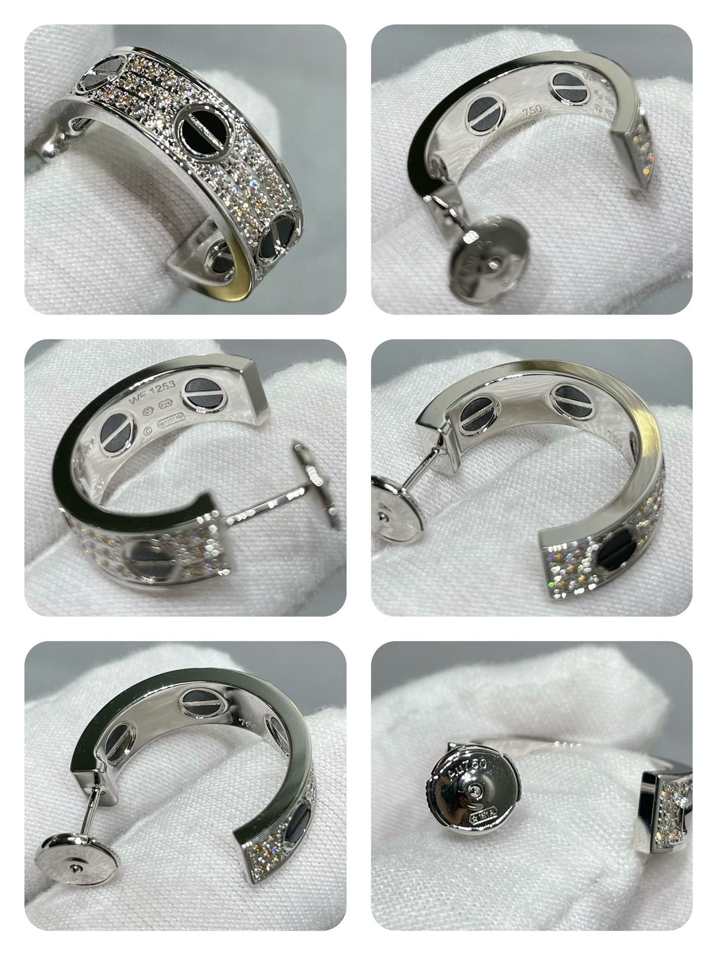 ®Glow Jewelry® LOVE KERAMIK DIAMANT PAVÉ SILBER OHRRINGE