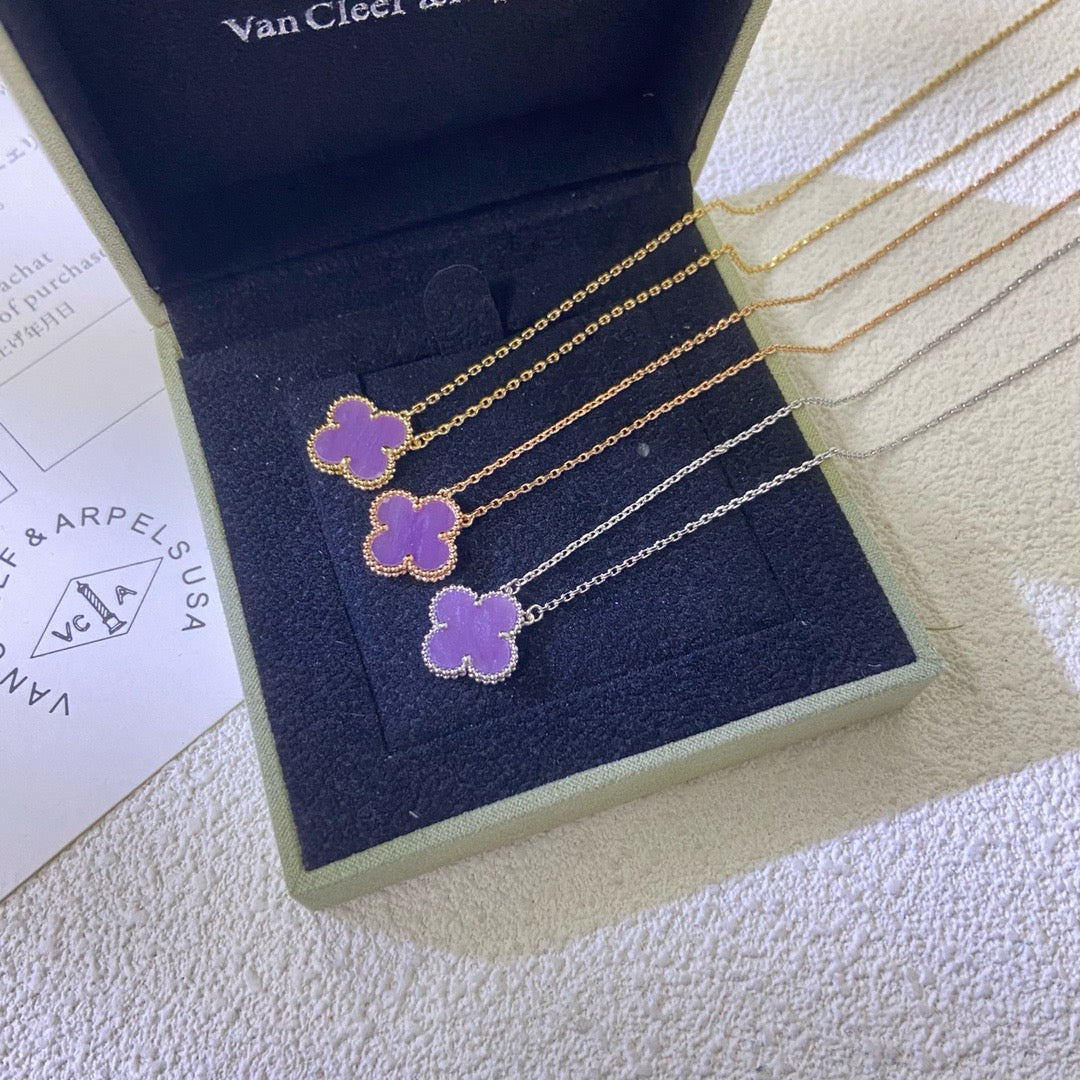¡®Glow Jewelry¡¯CLOVER 15MM LILA VIOLETT HALSKETTE