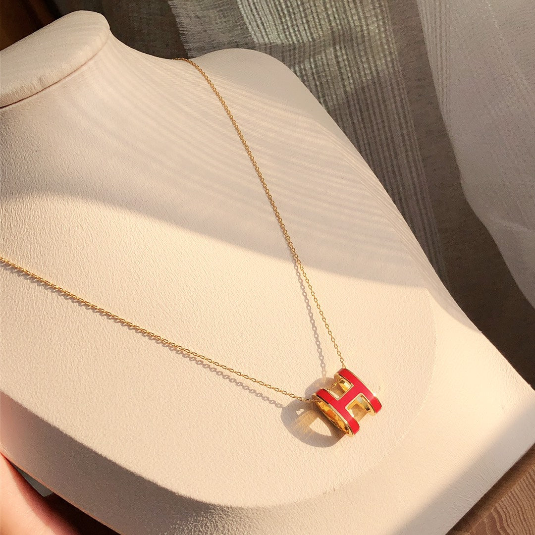 ¡®Glow Jewelry¡¯HM CLIC RED ENAMEL GOLD NECKLACE