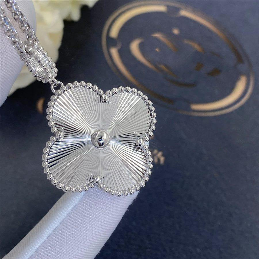 ®Glow Jewelry® Kleeblatt 25mm Silber Große Kleeblatt Halskette