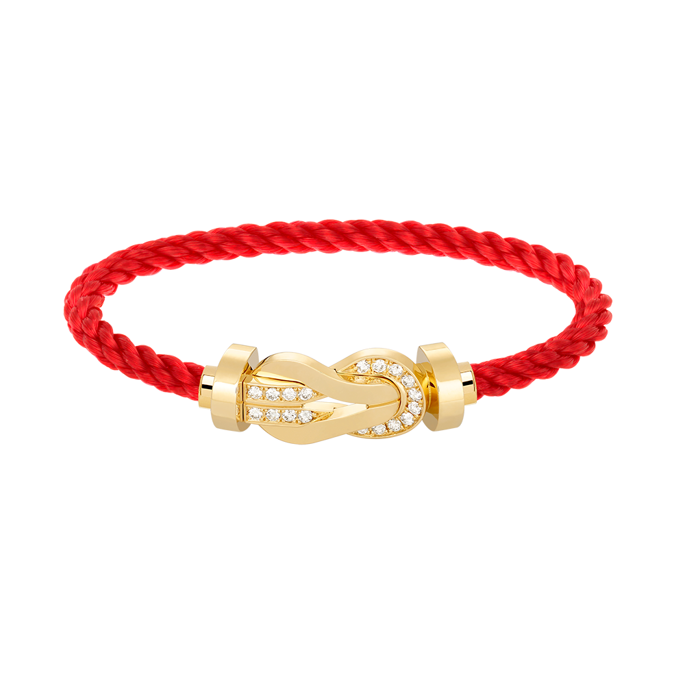 [Glow Jewelry]CHANCE LARGE 8 FIGURE BUCKLE HALF DIAMOND BRACELET GOLD