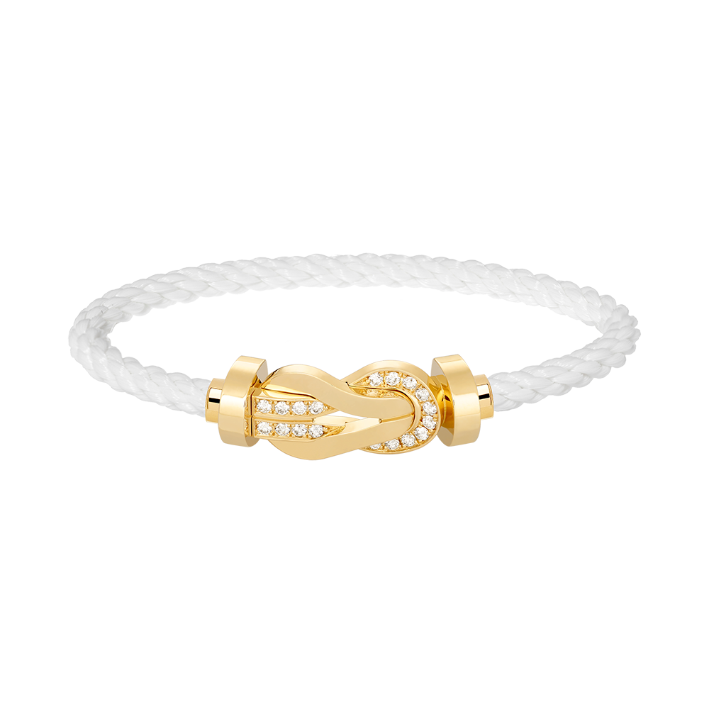 [Glow Jewelry]CHANCE LARGE 8 FIGURE BUCKLE HALF DIAMOND BRACELET GOLD
