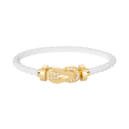 [Glow Jewelry]CHANCE LARGE 8 FIGURE BUCKLE HALF DIAMOND BRACELET GOLD