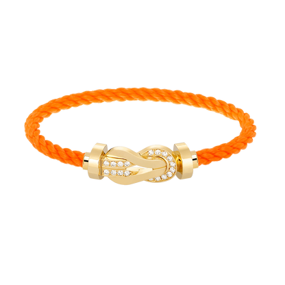 [Glow Jewelry]CHANCE LARGE 8 FIGURE BUCKLE HALF DIAMOND BRACELET GOLD