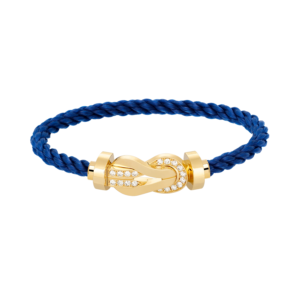 [Glow Jewelry]CHANCE LARGE 8 FIGURE BUCKLE HALF DIAMOND BRACELET GOLD