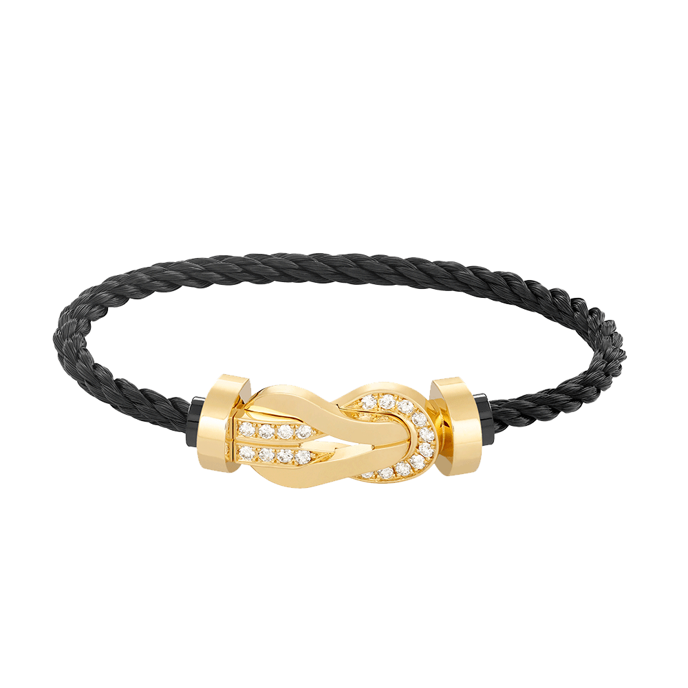 [Glow Jewelry]CHANCE LARGE 8 FIGURE BUCKLE HALF DIAMOND BRACELET GOLD