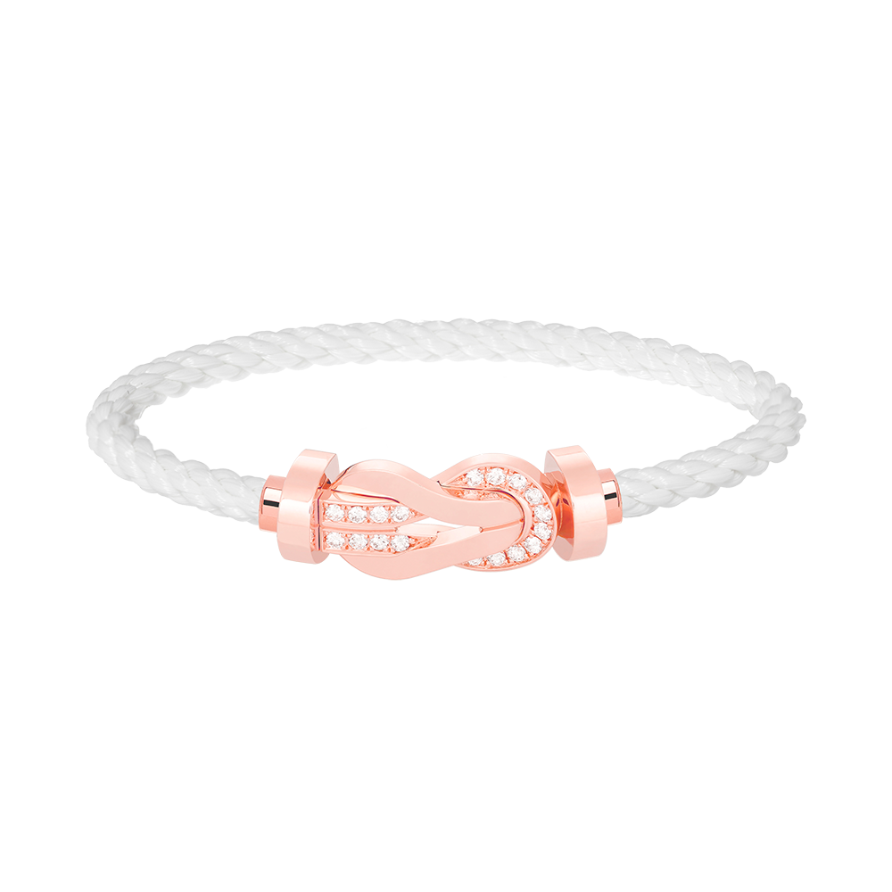 [Glow Jewelry]CHANCE LARGE 8 FIGURE BUCKLE HALF DIAMOND BRACELET ROSE GOLD
