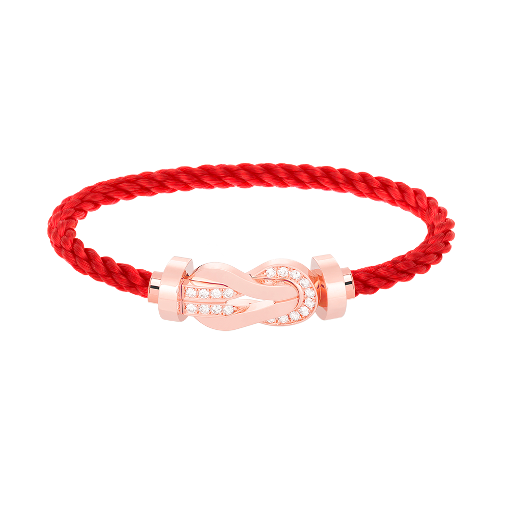 [Glow Jewelry]CHANCE LARGE 8 FIGURE BUCKLE HALF DIAMOND BRACELET ROSE GOLD
