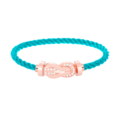 [Glow Jewelry]CHANCE LARGE 8 FIGURE BUCKLE HALF DIAMOND BRACELET ROSE GOLD