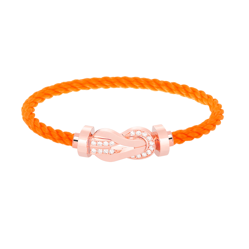 [Glow Jewelry]CHANCE LARGE 8 FIGURE BUCKLE HALF DIAMOND BRACELET ROSE GOLD