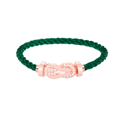 [Glow Jewelry]CHANCE LARGE 8 FIGURE BUCKLE HALF DIAMOND BRACELET ROSE GOLD
