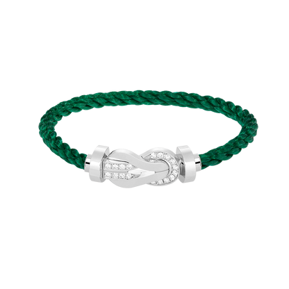 [Glow Jewelry]CHANCE LARGE 8 FIGURE BUCKLE HALF DIAMOND BRACELET SILVER