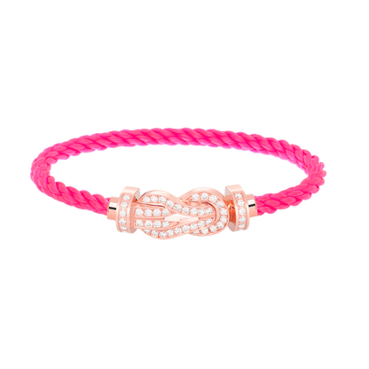 [Glow Jewelry]CHANCE LARGE 8 FIGURE BUCKLE FULL DIAMOND BRACELET ROSE GOLD