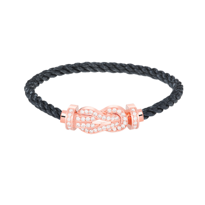 [Glow Jewelry]CHANCE LARGE 8 FIGURE BUCKLE FULL DIAMOND BRACELET ROSE GOLD
