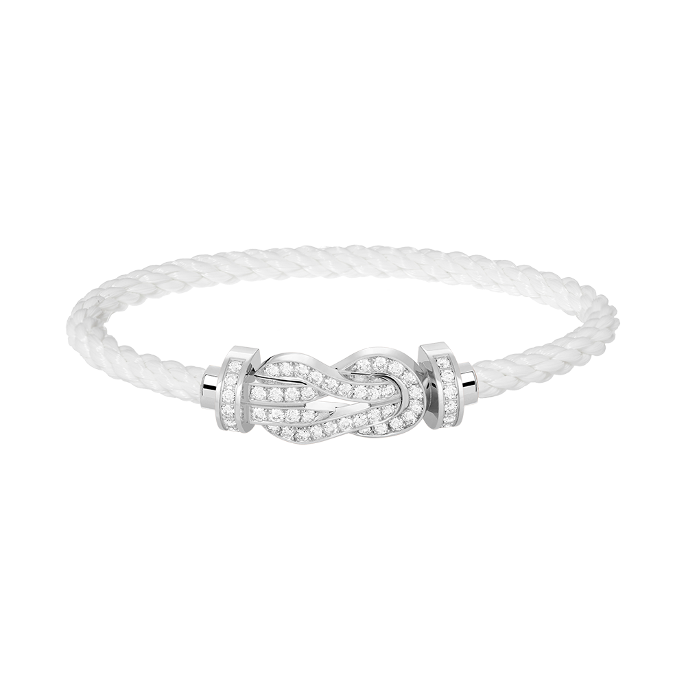 [Glow Jewelry]CHANCE LARGE 8 FIGURE BUCKLE FULL DIAMOND BRACELET SILVER