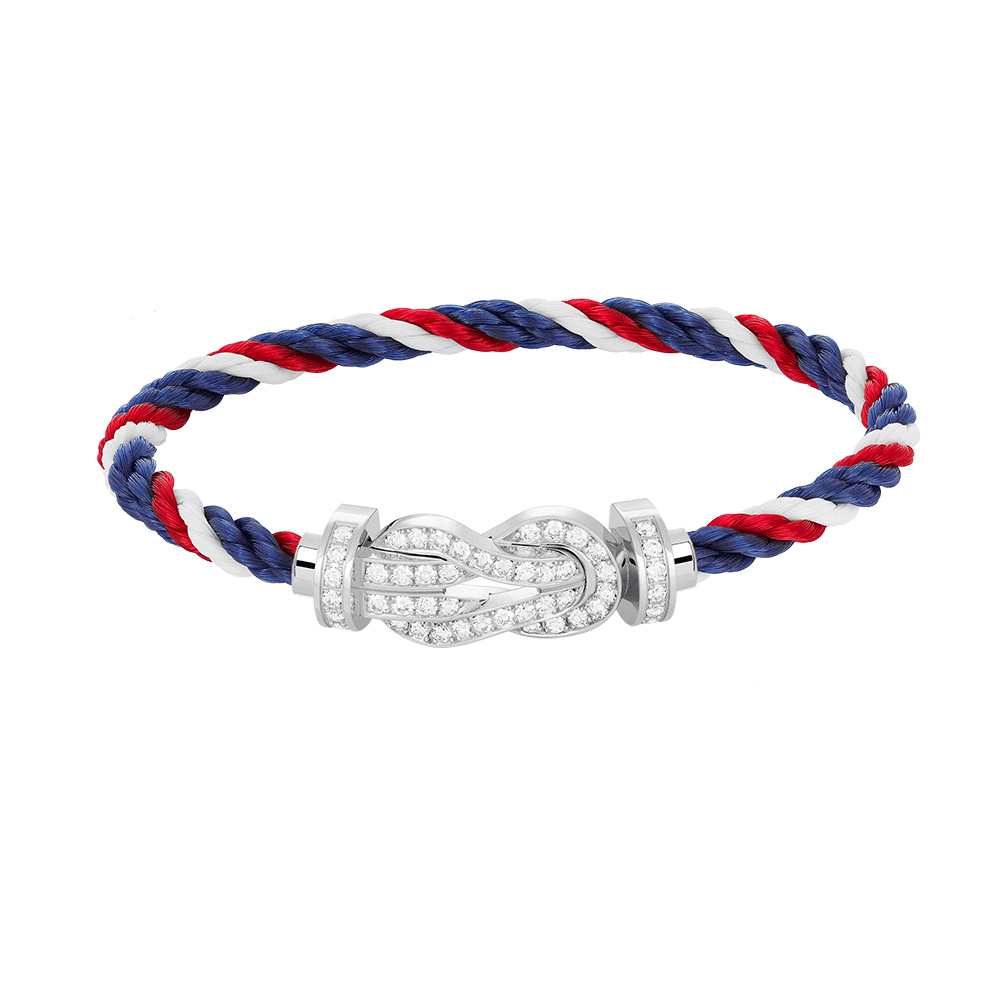 [Glow Jewelry]CHANCE LARGE 8 FIGURE BUCKLE FULL DIAMOND BRACELET SILVER