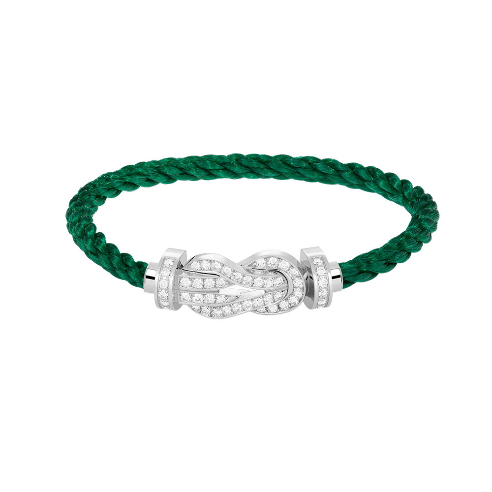 [Glow Jewelry]CHANCE LARGE 8 FIGURE BUCKLE FULL DIAMOND BRACELET SILVER