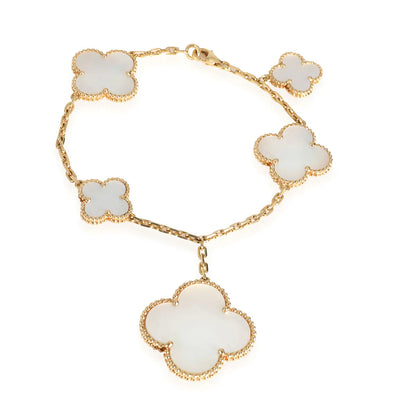 ®Glow Jewelry® マジック クローバー MOP ゴールド ブレスレット 5モチーフ