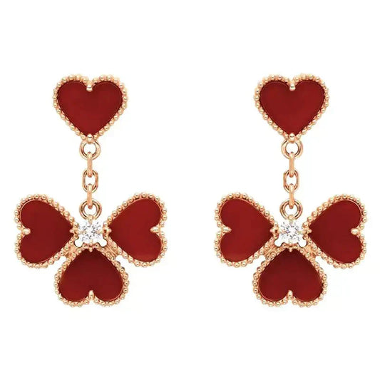 Glow Jewelry「SWEET CLOVER カーネリアン イヤリング」