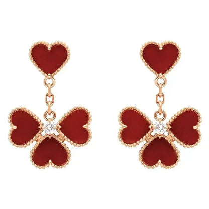 [Glow Jewelry]SWEET CLOVER CARNELIAN EARRINGS