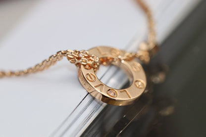 [Glow Jewelry]LOVE NECKLACE ADJUSTABLE ROSE GOLD 2 DIAMOND