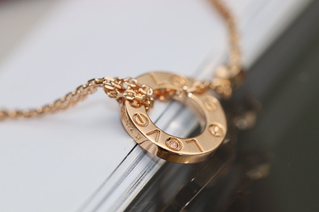 ¡®Glow Jewelry¡¯LOVE NECKLACE ADJUSTABLE ROSE GOLD 2 DIAMOND