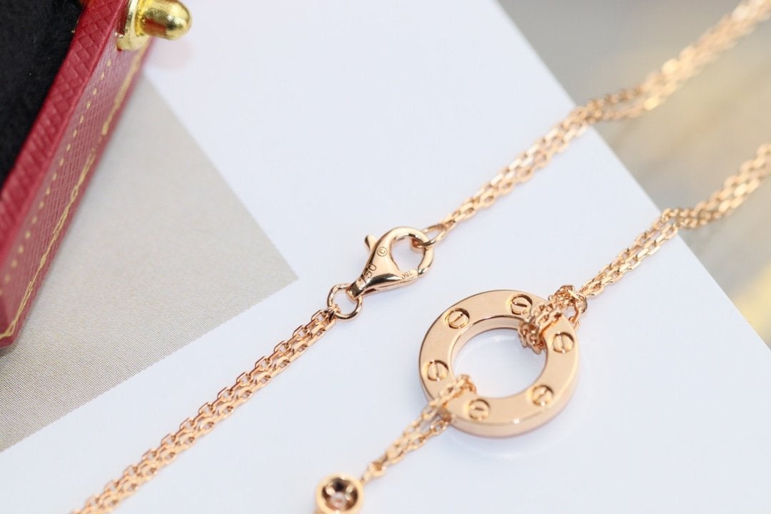 ¡®Glow Jewelry¡¯LOVE NECKLACE ADJUSTABLE ROSE GOLD 2 DIAMOND