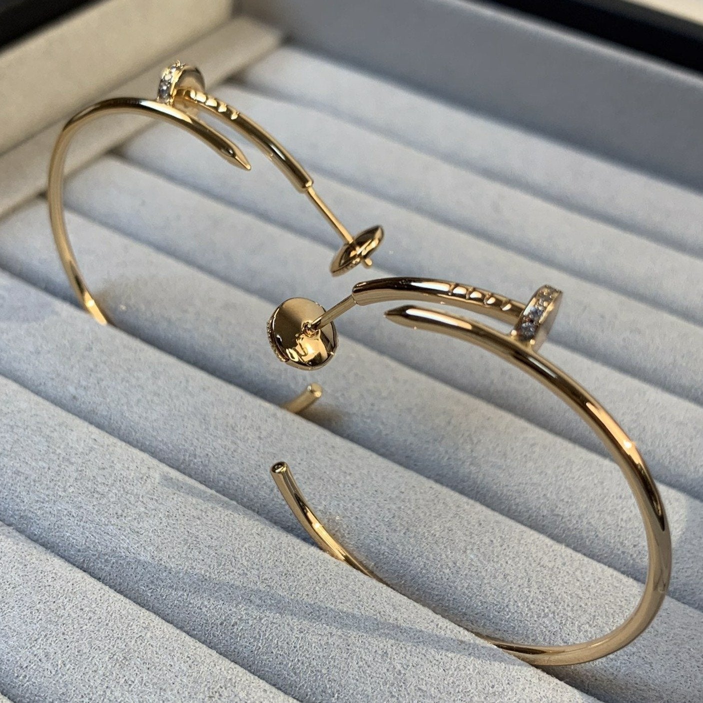 [Glow Jewelry]JUSTE EARRINGS GOLD DIAMONDS 1.8MM