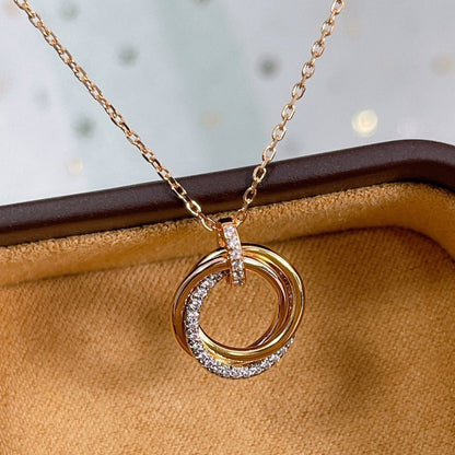 „Glow Jewelry“ TRINITY HALSKETTE SILBER GOLD ROTGOLD DIAMANTEN