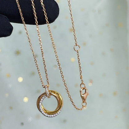 „Glow Jewelry“ TRINITY HALSKETTE SILBER GOLD ROTGOLD DIAMANTEN