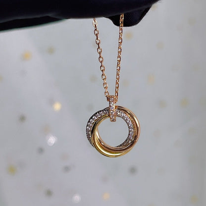 „Glow Jewelry“ TRINITY HALSKETTE SILBER GOLD ROTGOLD DIAMANTEN
