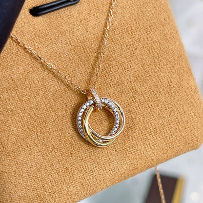 „Glow Jewelry“ TRINITY HALSKETTE SILBER GOLD ROTGOLD DIAMANTEN