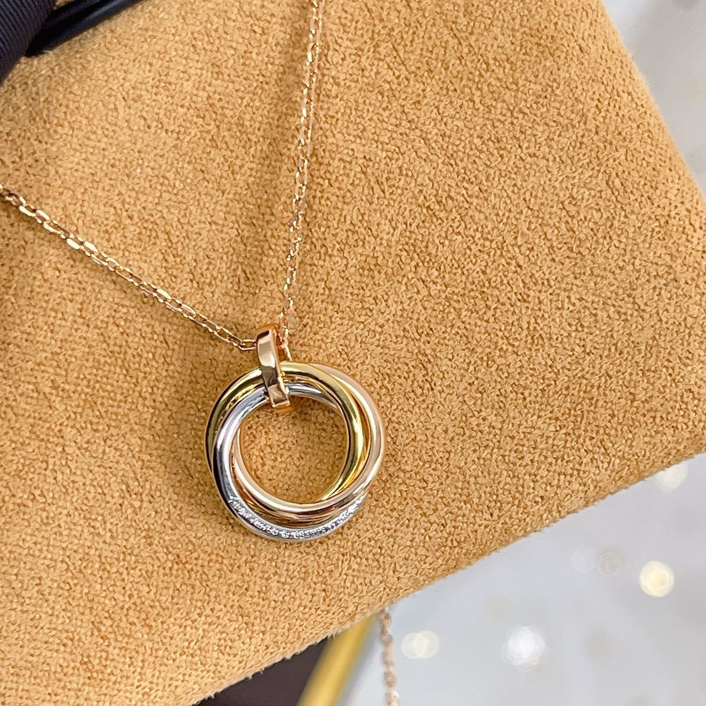 „Glow Jewelry“ TRINITY HALSKETTE SILBER GOLD ROTGOLD DIAMANTEN