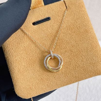 „Glow Jewelry“ TRINITY HALSKETTE SILBER GOLD ROTGOLD DIAMANTEN