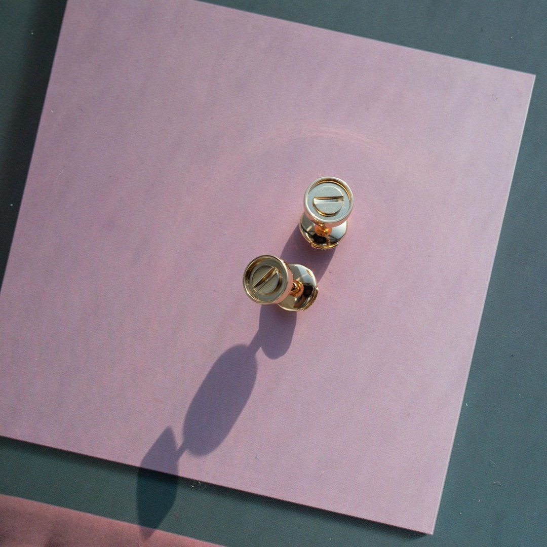 [Glow Jewelry]LOVE EARRINGS PINK GOLD 10MM