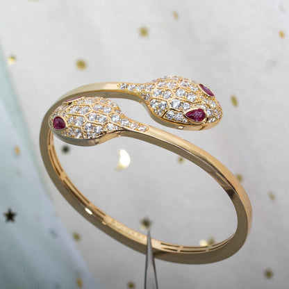 [Glow Jewelry]SERPENTI BRACELET PINK GOLD DIAMOND DOUBLE SNAKE