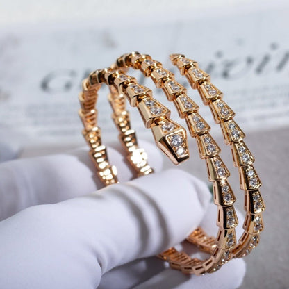 [Glow Jewelry]SERPENTI BRACELET PINK GOLD DIAMOND DOUBLE ROW