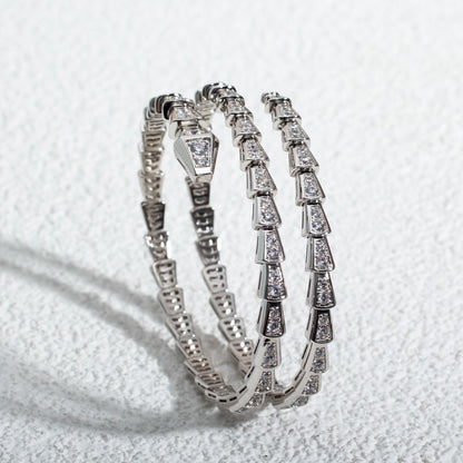 [Glow Jewelry]SERPENTI BRACELET SILVER DIAMOND DOUBLE ROW