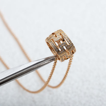 [Glow Jewelry]PARENTESI NECKLACE PINK GOLD DIAMOND