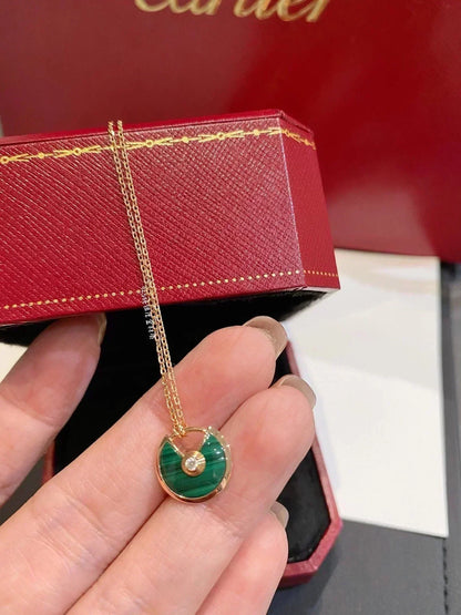 [Glow Jewelry]AMULETTE ROSE GOLD MALACHITE NECKLACE