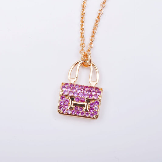 [Glow Jewelry]CONSTANCE PEDANT PURPLE DIAMOND NECKLACE