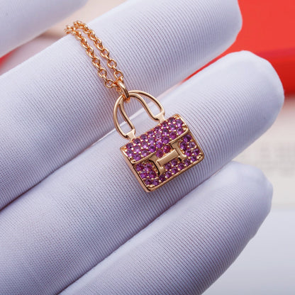 [Glow Jewelry]CONSTANCE PEDANT PURPLE DIAMOND NECKLACE