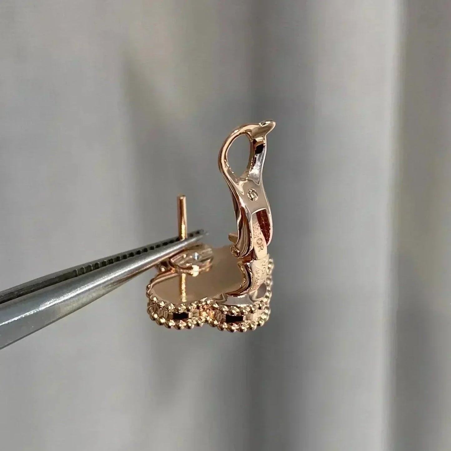 ¡®Glow Jewelry¡¯CLOVER MEDIUM 1 MOTIVE ROSA PERLMUTT DIAMANT OHRRINGE