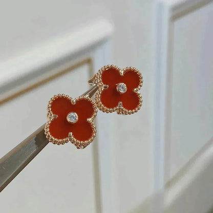 ¡®Glow Jewelry¡¯CLOVER MEDIUM 1 MOTIFS CARNELIAN DIAMANT Ohrringe