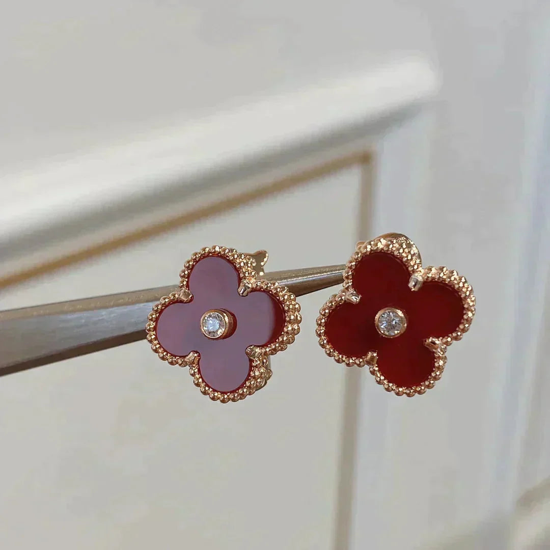 ¡®Glow Jewelry¡¯CLOVER MEDIUM 1 MOTIFS CARNELIAN DIAMANT Ohrringe