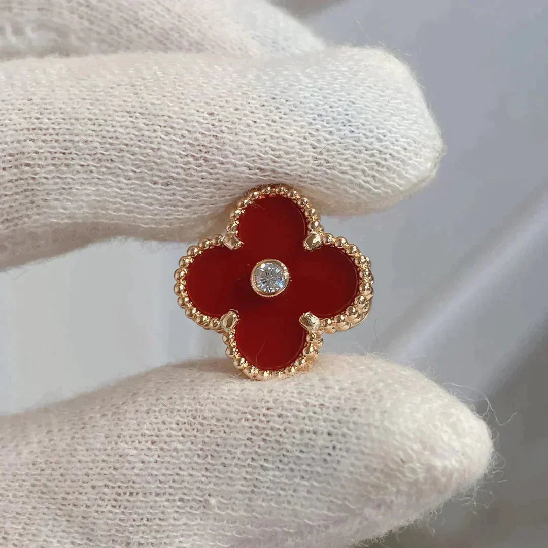 ¡®Glow Jewelry¡¯CLOVER MEDIUM 1 MOTIFS CARNELIAN DIAMANT Ohrringe