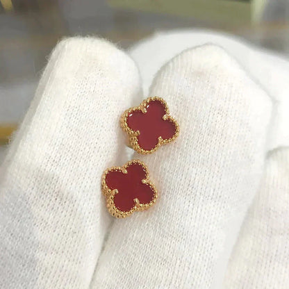 Glow Jewelry CLOVER MINI 9.5MM KARNEOL-OHRRINGE